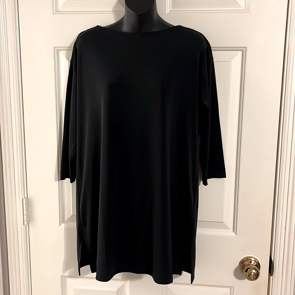 Lands' End Oversized Long Sleeve Performance Scoop Neck 3/4 Sleeve Tunic